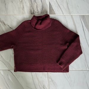 Red Medium Madewell Turtleneck Ribbed Sweater